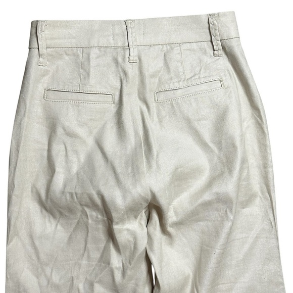 Evereve Womens 25 Beige Linen Blend High Rise Wide Leg Trousers - Picture 6 of 7